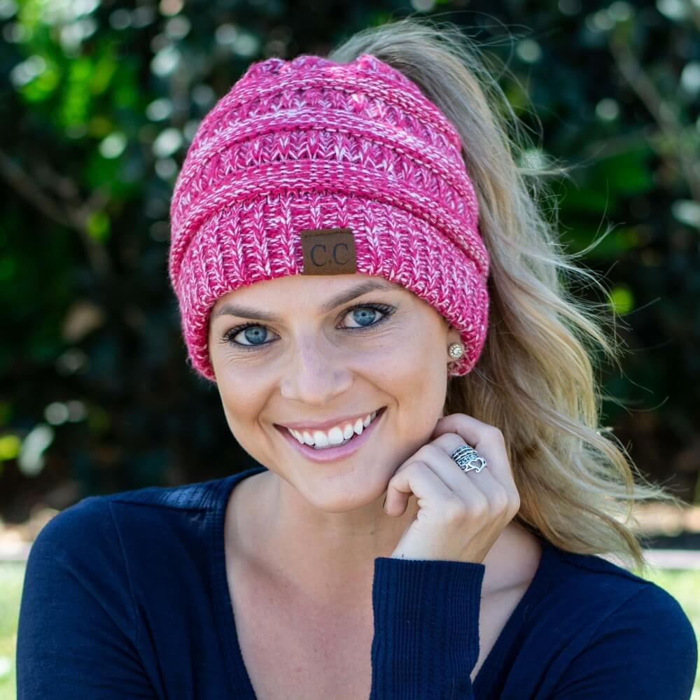 ponytail winter hat