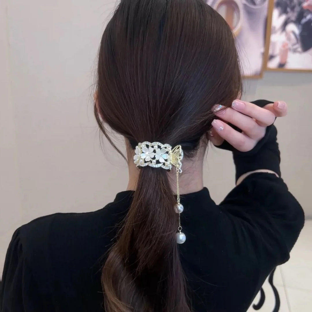 Butterfly Flower Tassel Ponytail Hairpin