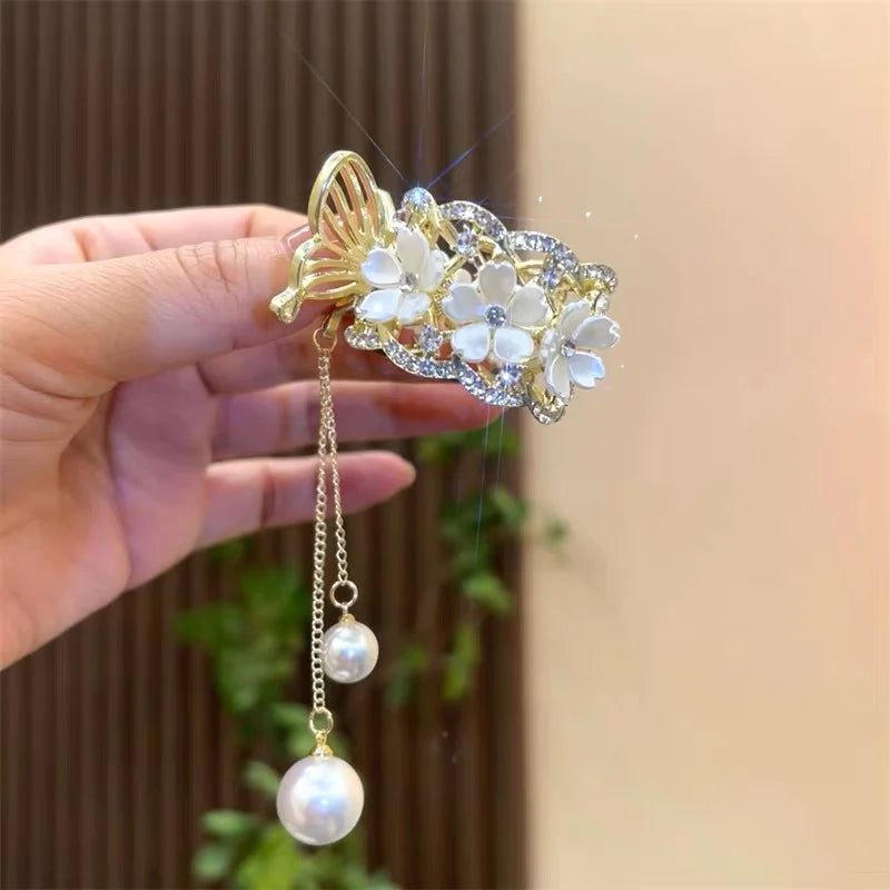 Butterfly Flower Tassel Ponytail Hairpin